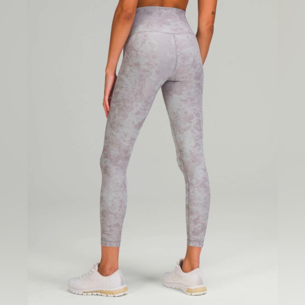Lululemon Wunder Train High-Rise 25" Tactile Jacquard Lunar Rock Delicate Mint 8
